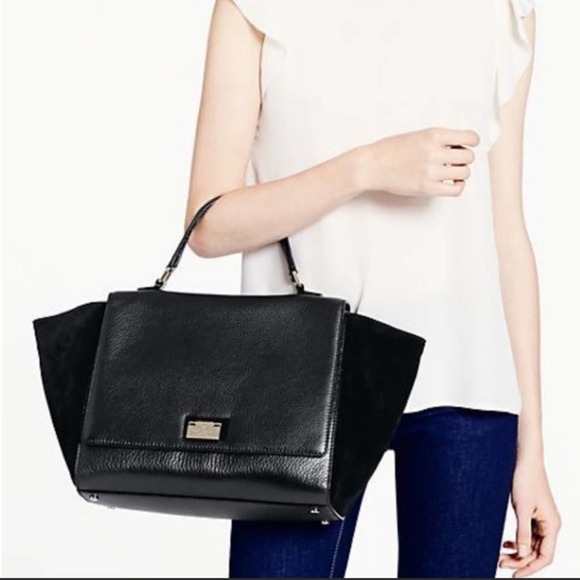 kate spade Handbags - Kate Spade Laurel Magnolia Park Suede/Pebble Leather Black